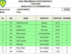 Sabang Perkasa di Final Lontar Martil Prapora IV, Pidie Jaya Tetap Tunjukkan Kelas