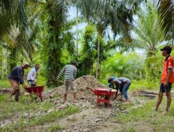 Petani Sawit di Aceh Selatan Bangun Jalan Tani Secara Swadaya, Demi Selamatkan Hasil Panen