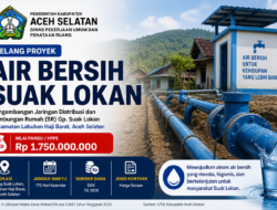 Pemkab Aceh Selatan Lelang Proyek Air Bersih Suak Lokan Rp1,75 Miliar, Target Rampung 170 Hari