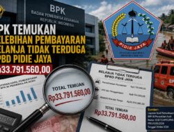 BPK Ungkap Belanja BPBD Pidie Jaya Tak Sesuai Kondisi Riil, Kelebihan Pembayaran Capai Rp33,79 Juta