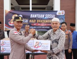 Sambut Hari Bhayangkara ke-80, Polres Aceh Selatan Salurkan Bantuan Sosial untuk Purnawirawan dan Masyarakat