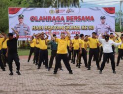 Hari Bhayangkara ke-80, Polres Pidie Jaya Gelar Olahraga Bersama Forkopimda dan TNI-Polri