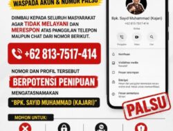 Waspada Penipuan Catut Nama Kajari, Masyarakat Diminta Abaikan Nomor dan Akun Palsu