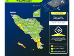 BMKG Peringatkan Hujan Lebat dan Petir Melanda Sejumlah Wilayah Aceh Pagi Ini