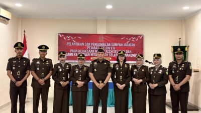 Kejari Aceh Selatan Lantik 8 Pejabat Struktural, Kajari Tekankan Integritas dan Profesionalisme